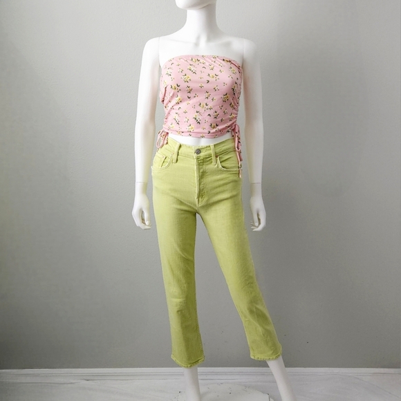 MOTHER The Tomcat Crop Straight High-Rise Jeans In Cirtron, Size 25 - Picture 16 of 16